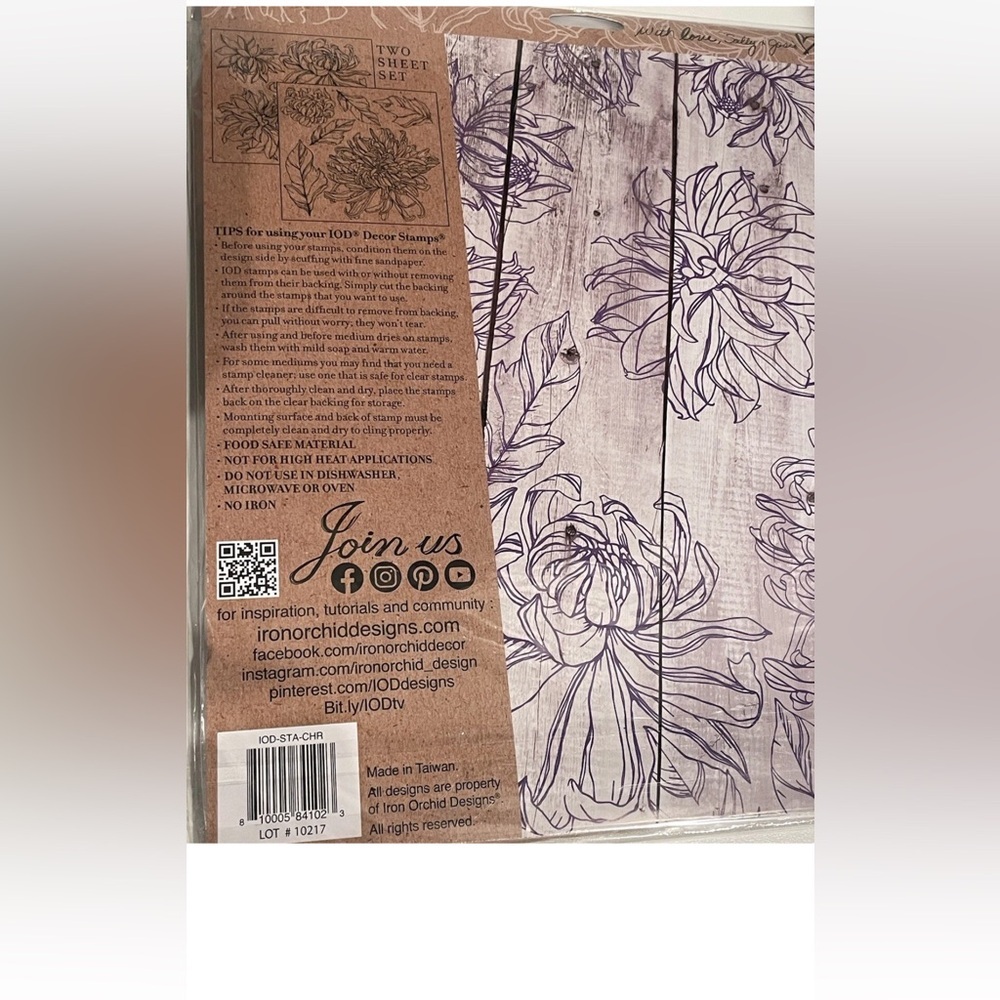 Iron Orchid Designs Chrysanthemums Decor Stamps New with Tags RETIRED - Picture 5 of 6